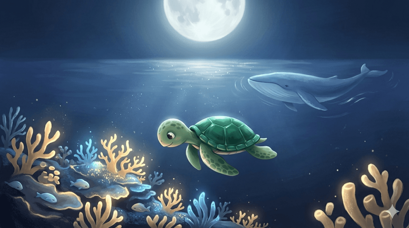 The Little Turtle and the Quiet Ocean